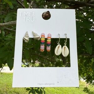 Time and Tru Silver and Multicolor Earring Set